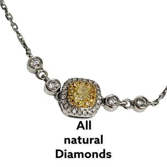 18k White Gold Bracelet/ Yellow Diamond - Picture 3 of 9